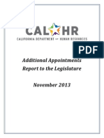 Additional Appointment Report to the Legislature 11-2013