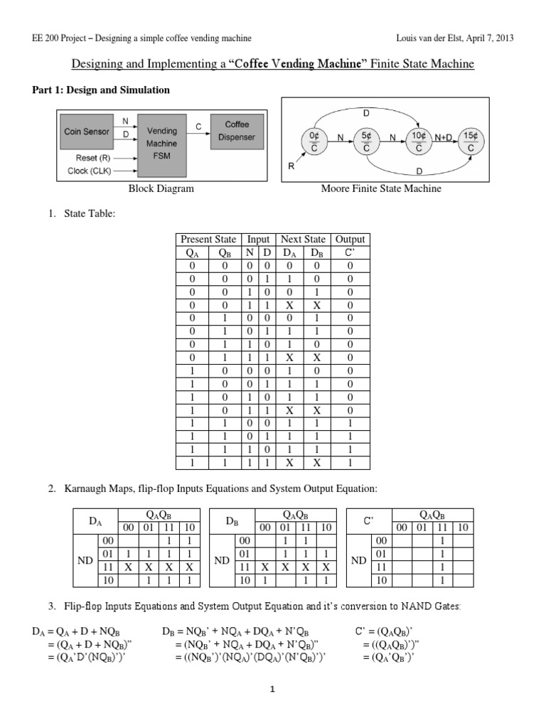 Designing a Coffee Vending Machine Project Logic Gate Simulation