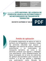 5 Reglamento Nacional de Licencias de Conducir