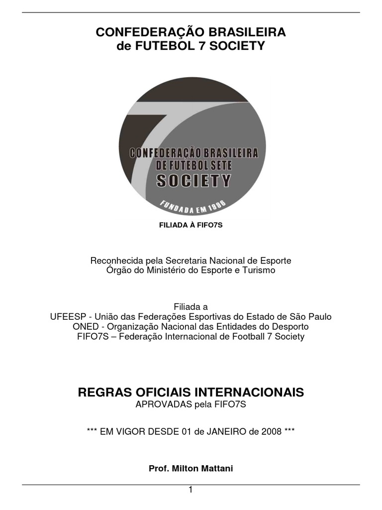 Regras Oficiais do Futebol 7 Society | PDF | Futebol | Esportes