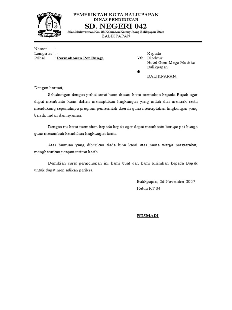 1000 Kumpulan Contoh Surat Resmi Terlengkap Ter Ayar - Riset