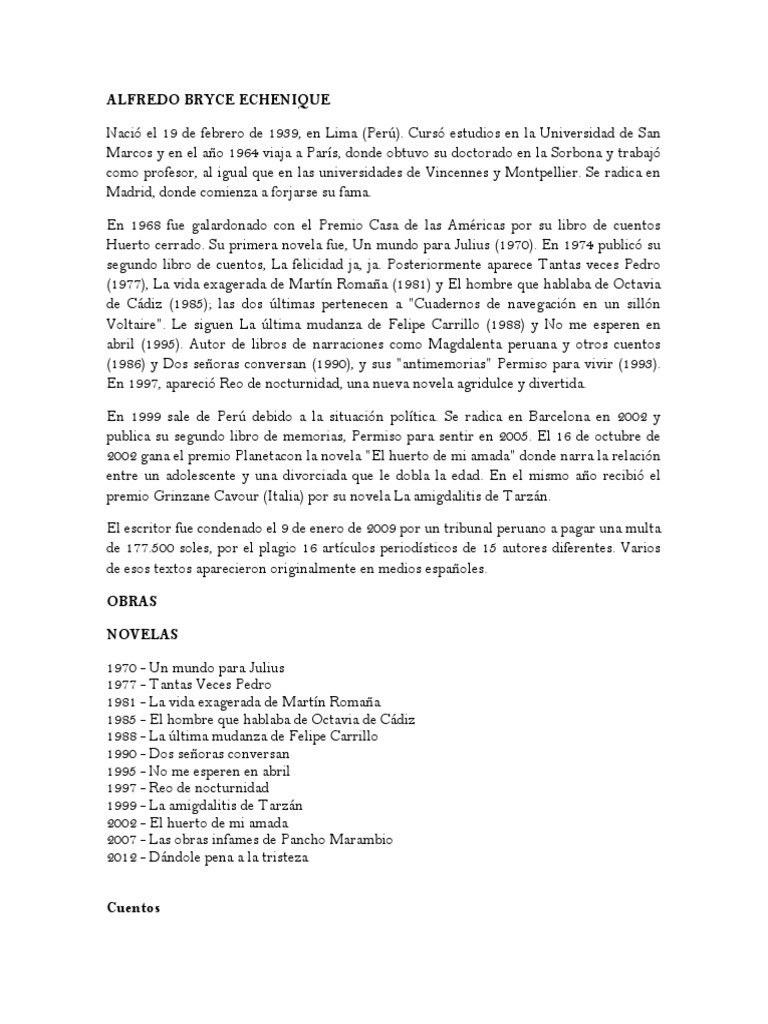 Alfredo Bryce Echenique PDF