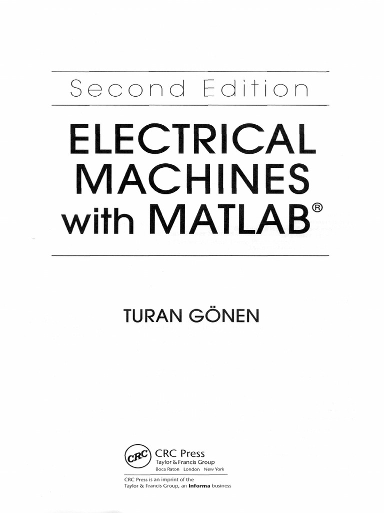 Electrical Machines With MATLAB : Second Edition | PDF | Electric Motor ...