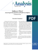 Halfway To Where? Answering The Key Questions of Health Care Reform, Cato Policy Analysis No. 643