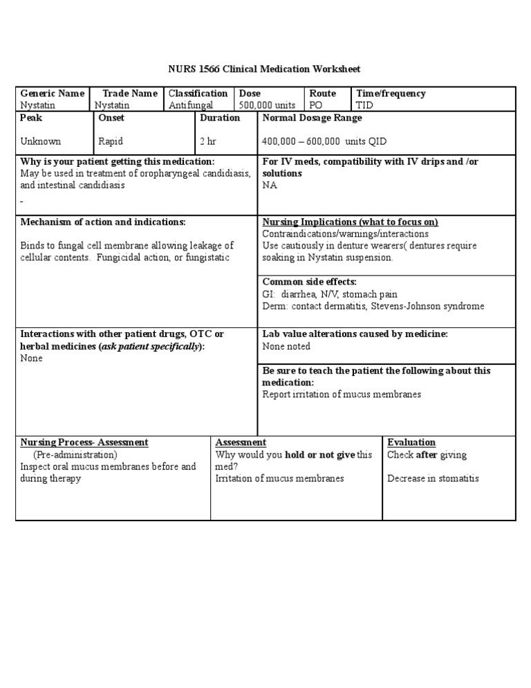 Drug Nystatin