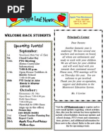 Apple Tree Montessori School Newsletter September 2009