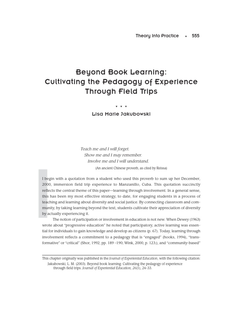 Cultivating Experiential Learning Through Community-Based Field Trips ...