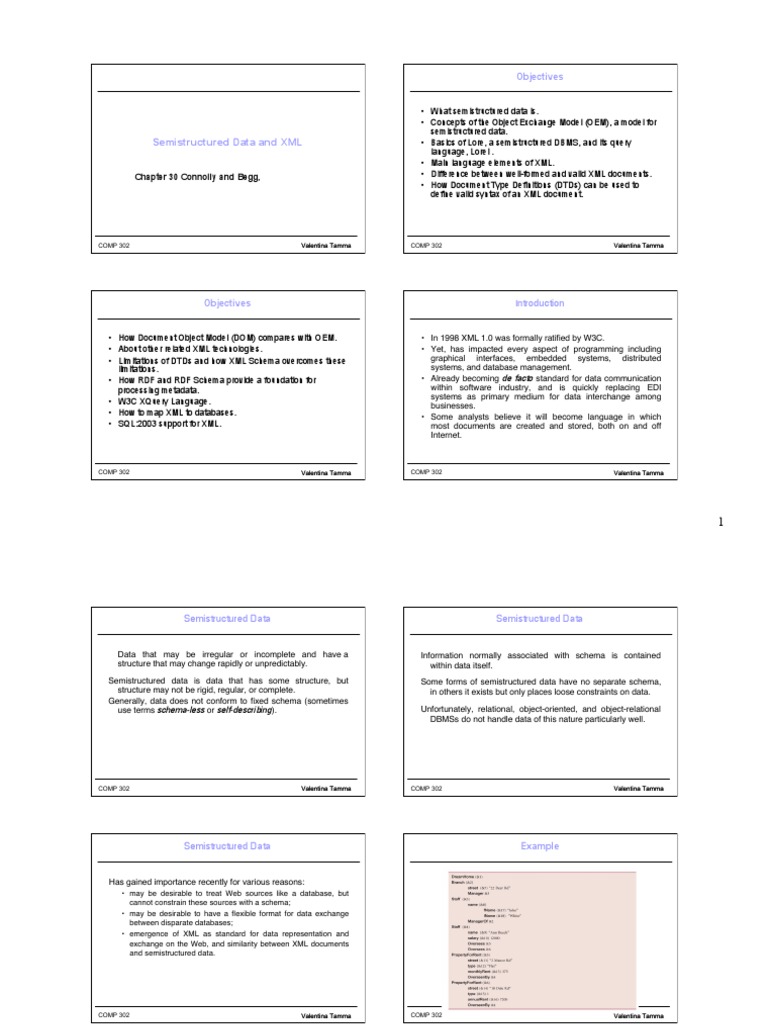 XML BEGG SemiStructured Notes | PDF | Resource Description Framework | Soap