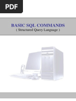 Basic SQL Commands: (Structured Query Language)