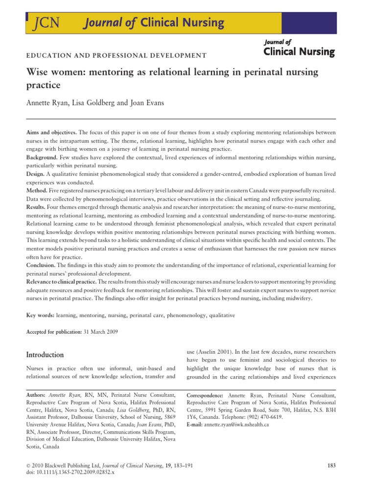 Wise Woman Mentor | PDF | Mentorship | Nursing