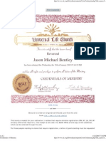 Universal Life Ministry Credentials