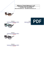 Valentino Sunglasses Pricecard 2013