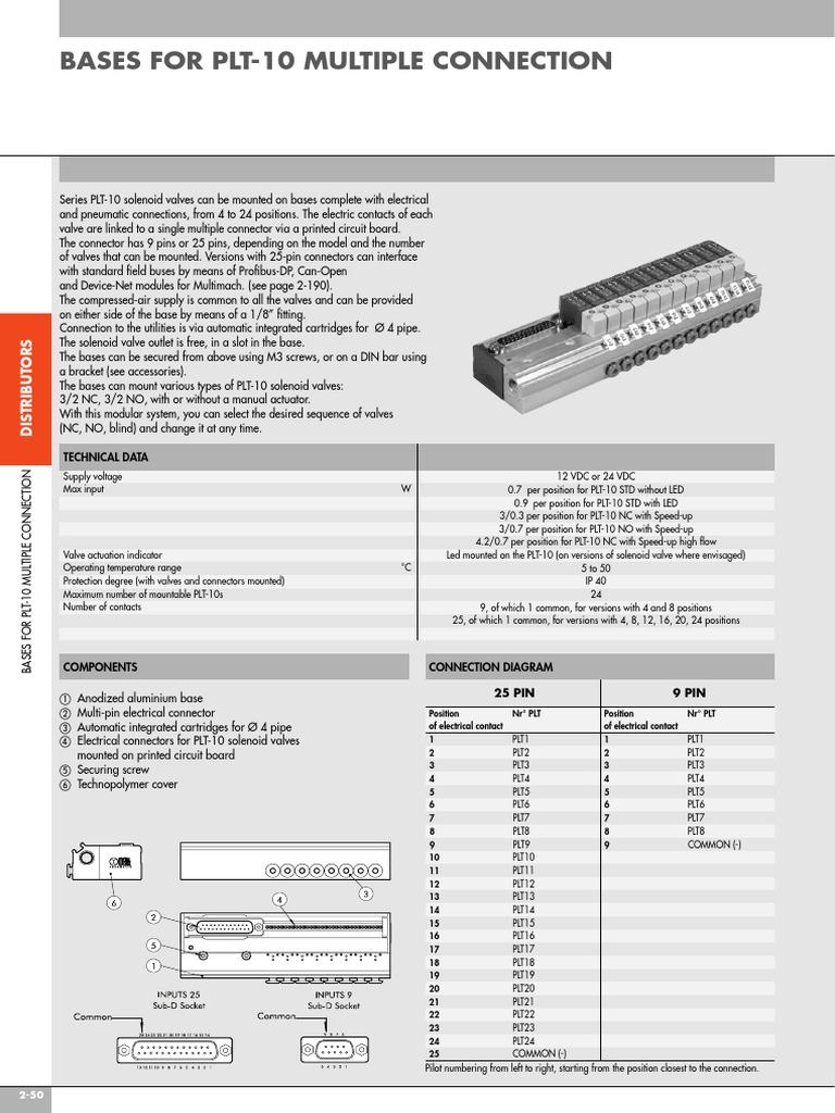 Bases For Plt-10 Multiple Connection: Technical Data | PDF | Computers ...