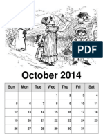 PRINTABLE MONTHLY CALENDAR October 2014