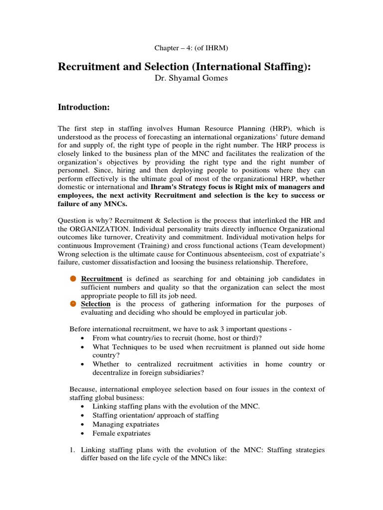 Chap 4 Recruitment and Selection | PDF | Competence (Human 