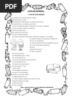 EB1/JI Maria Lamas - 1ºAno A - LISTA DO MATERIAL