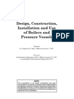 Design, Construction, Installation and Use of Boilers and Pressure Vessels