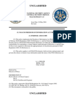 Unclassified: National Security Agency Central Security Service Nsa/C Nsa/Css Policy 1-5