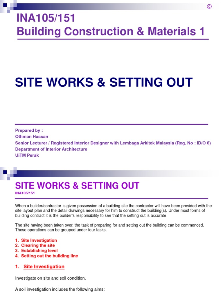 Works Setting Out Pdf Engineering Nature