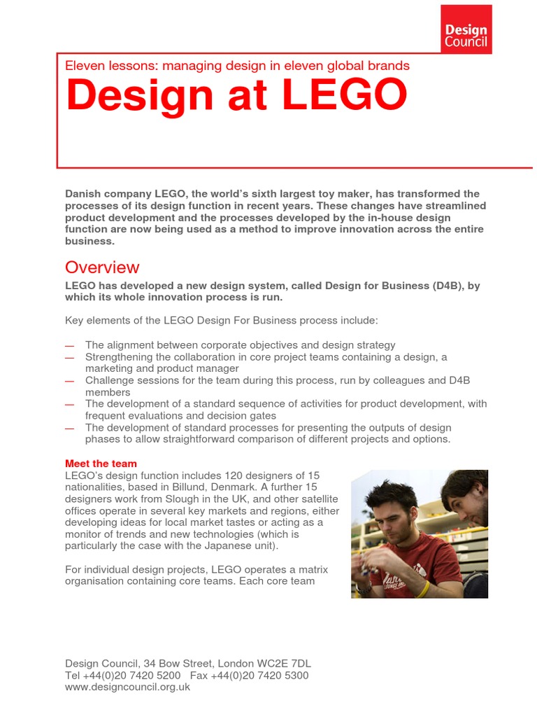 PDF Design at Lego | PDF | Lego | Business Process