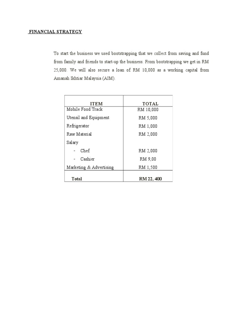 Financial Strategy: Item Total | PDF