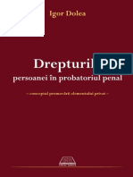 Drepturile Persoanei in Probatoriul Penal