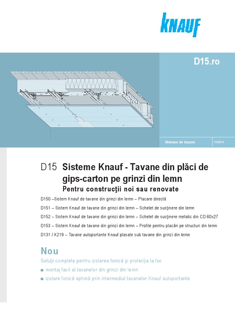 Tavane Rigips Pentru Constructii Noi Sau Renovate | PDF