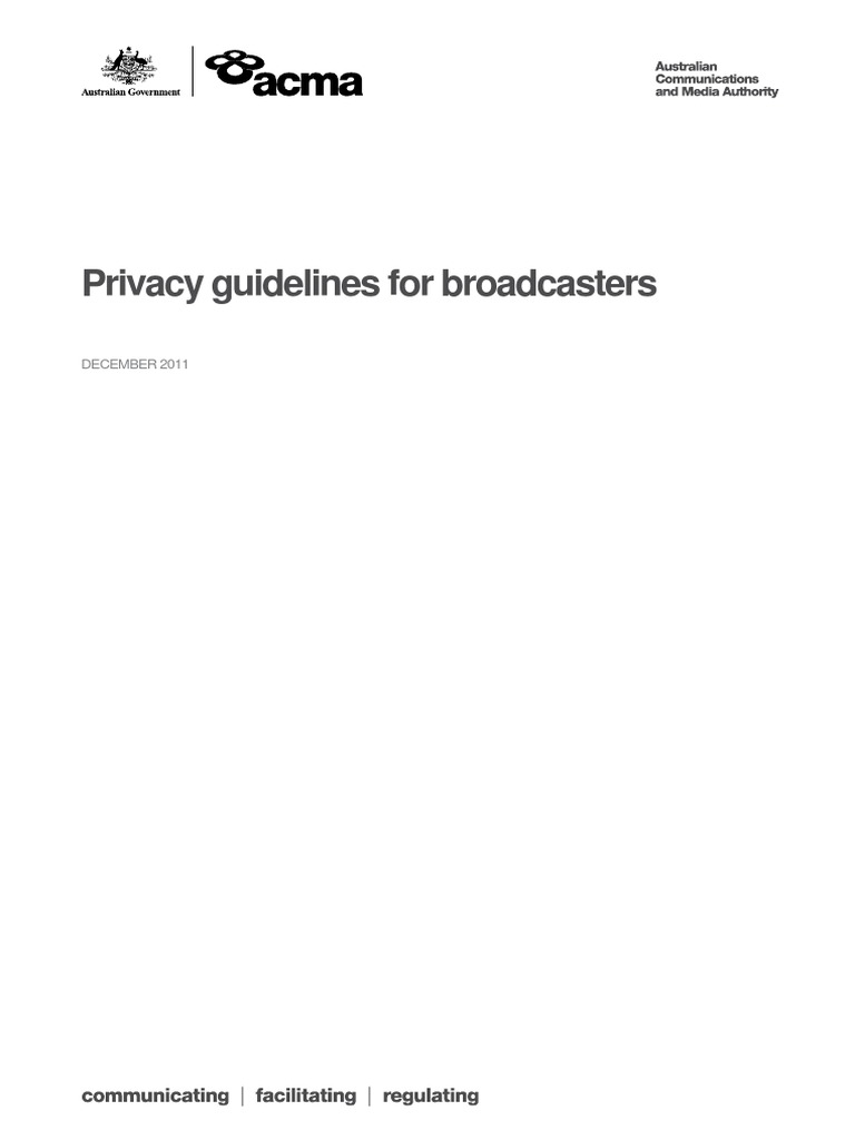 Privacy Guidelines AU 2011 | PDF