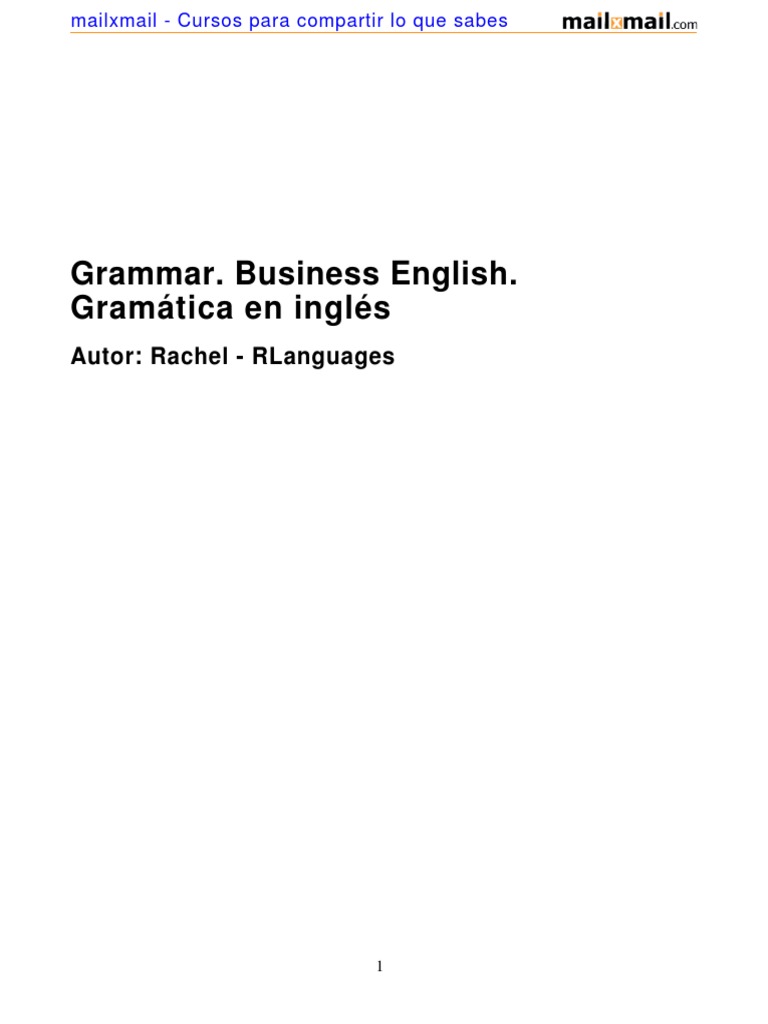 Grammar Business English - Completo | PDF | Pronoun | Verb