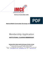 Membership Application: National Multi-Commodity Exchange of India Limited
