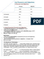 Possessive Pronouns and Adjectives