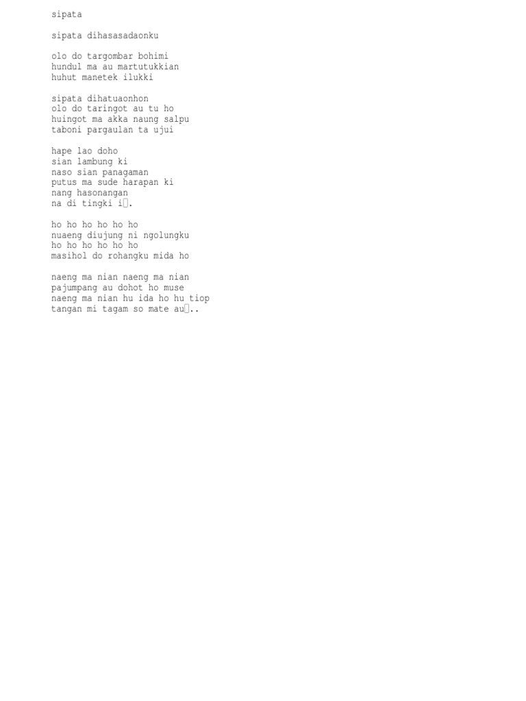 Lirik Lagu Sipata