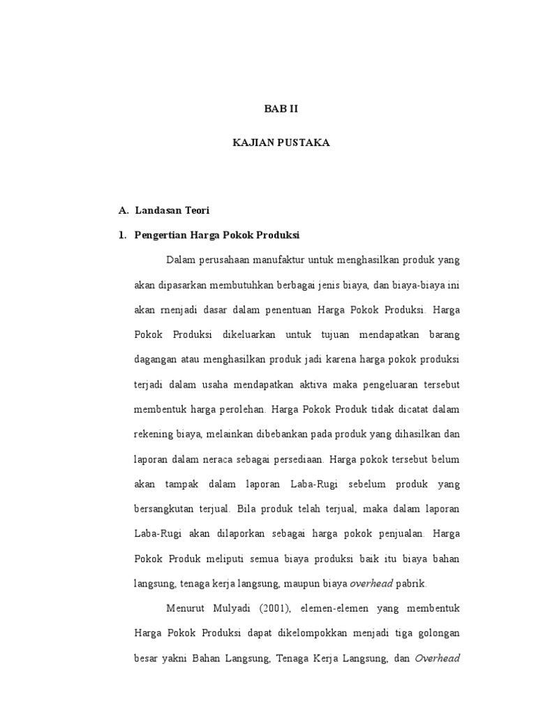 Penentuan Harga Pokok Produksi