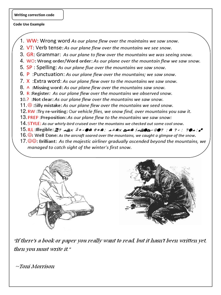 Writing Correction Code | Teachers | Brand