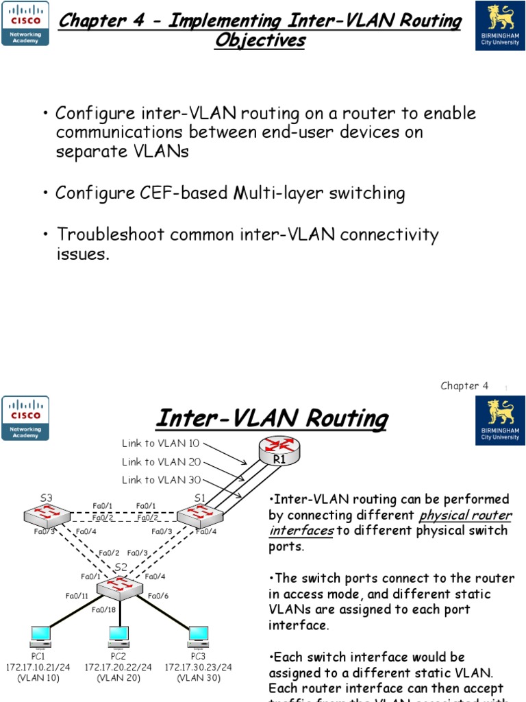 Chap 4 - Inplementing Inter-VLAN Routing | PDF | Network Switch ...