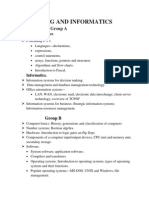 Computing and Informatics: Group A