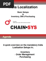 India Localization: Basic Setups in Inventory, OM & Purchasing