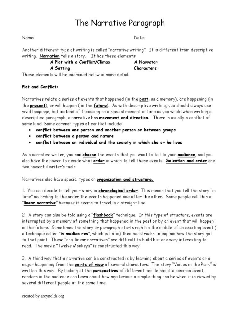 Personal narrative examples pdf picture