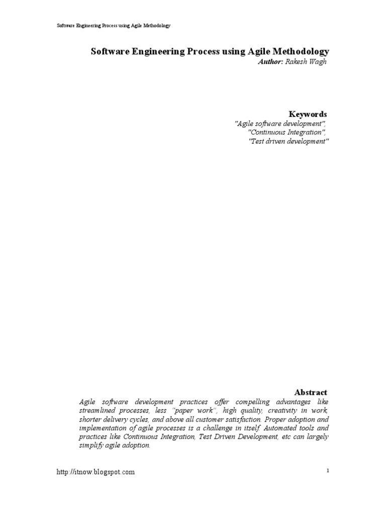 Software Engineering Process Using Agile Pdf Software Development