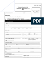 NLC-IAF-2013 National Logistic Cell Internship Application Form 2013
