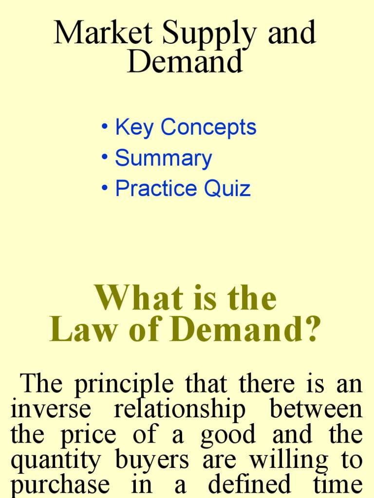 Market Supply and Demand Explained | PDF | Demand Curve | Supply ...