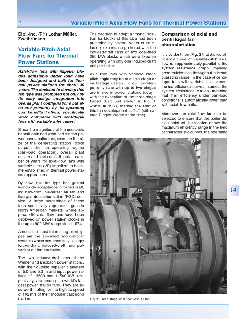 335 Variable-Pitch Axial Flow Fans For Thermal Power Stations | PDF ...
