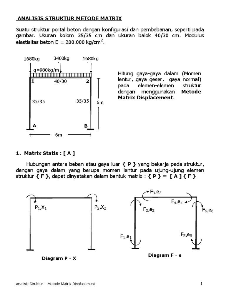 Analisis Struktur dengan Metode Matriks | PDF