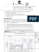 Water Budget Model: Water Surplus Water Deficiency Soil Moisture Recharge