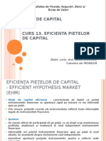 25524338 Curs 13 Eficienta Pietelor de Capital Piete de Capital