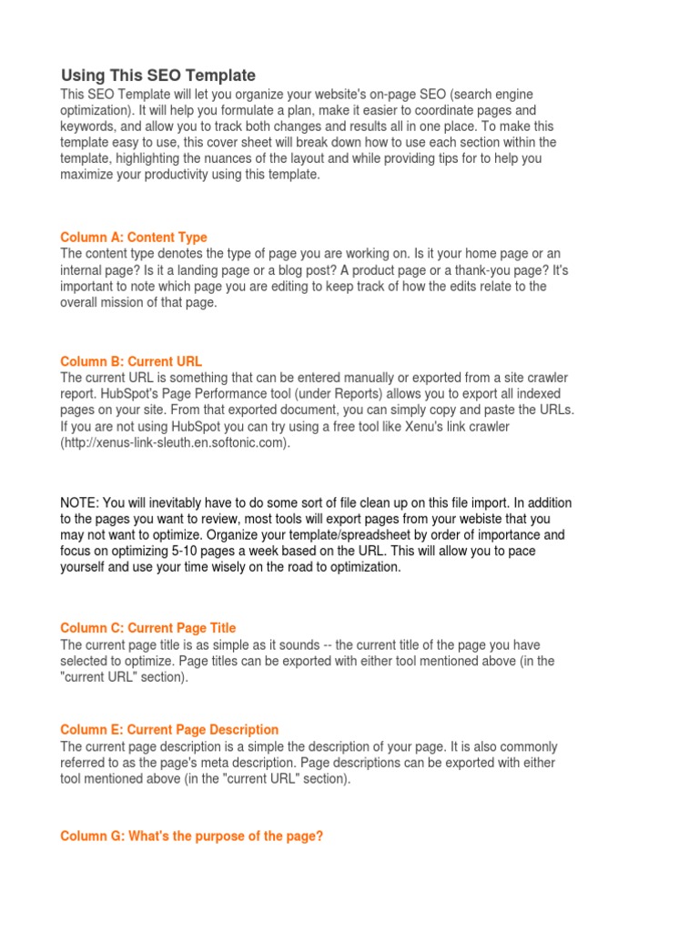 SEO Template Guide for Websites | PDF | Search Engine Optimization ...
