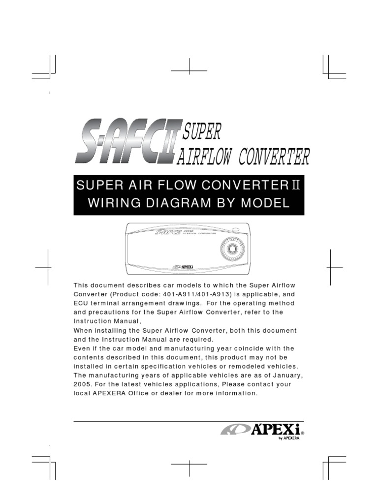Apexi Installtion Instruction Manual: S-AFC 2 / SUPER AIR FLOW