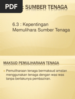 6 3 Kepentingan Memulihara Sumber Tenaga