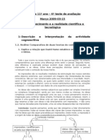 O Conhecimento e A Realidade Cientifica e Tecnológica