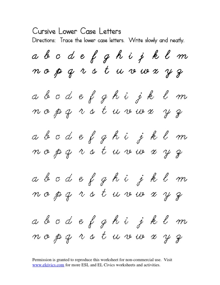 Cursive Letters | PDF
